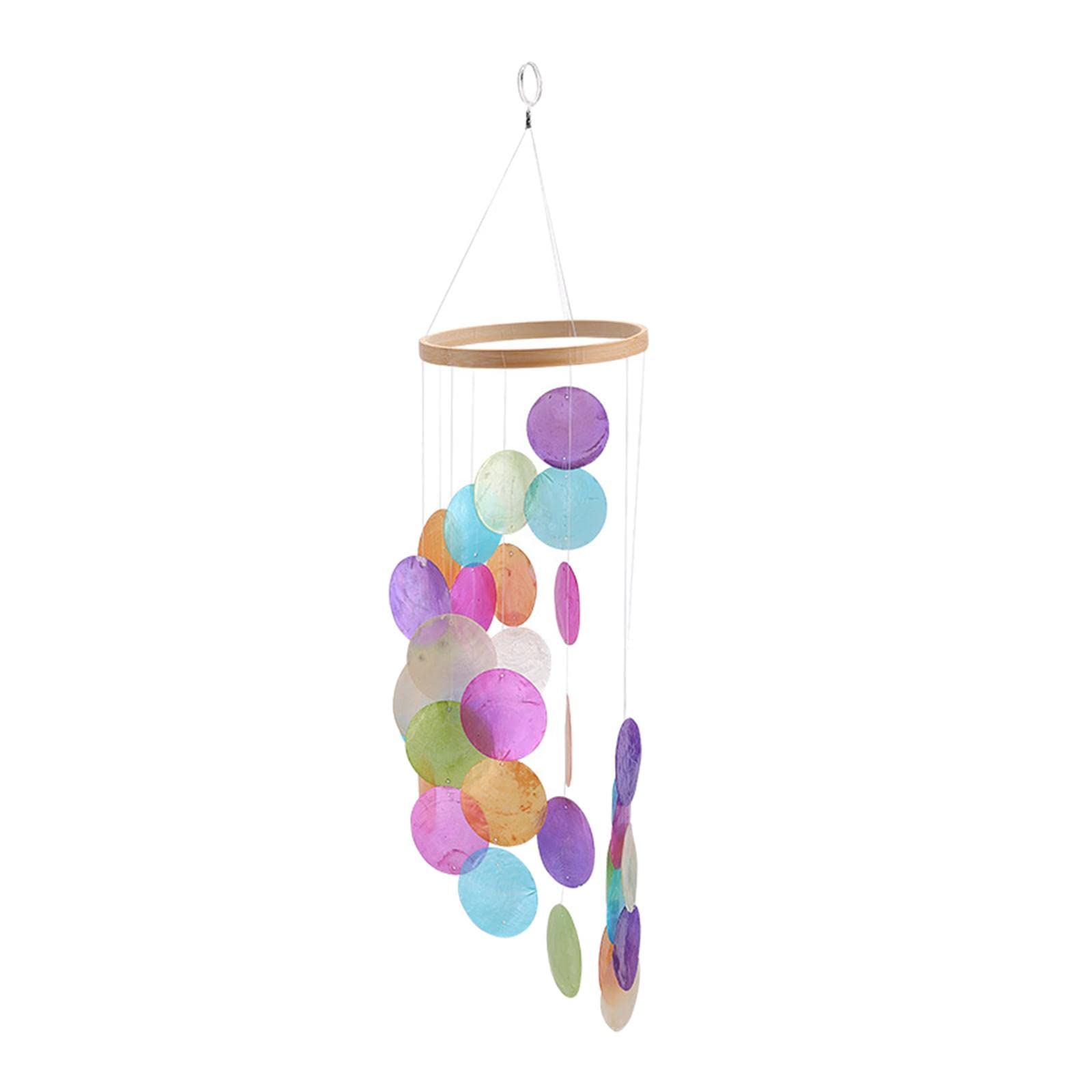 Handmade Colorful Shell Wind Chime Windbell Pendant for Patio Home Decor-image-10