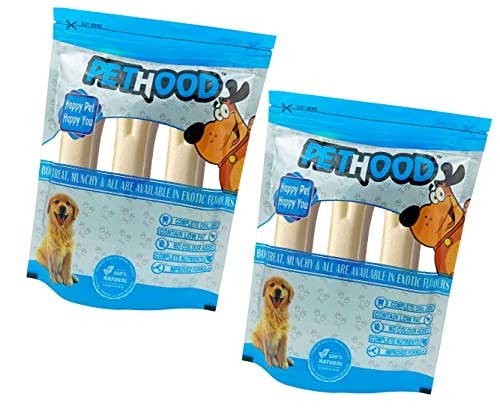 Image of 6 Inch Dog Chew Bones Pack of 6 | Flavoured Dog Treats for Adult Dogs | Long Lasting Chew Snacks | No Added Colour | Suitable for All Dog Breeds