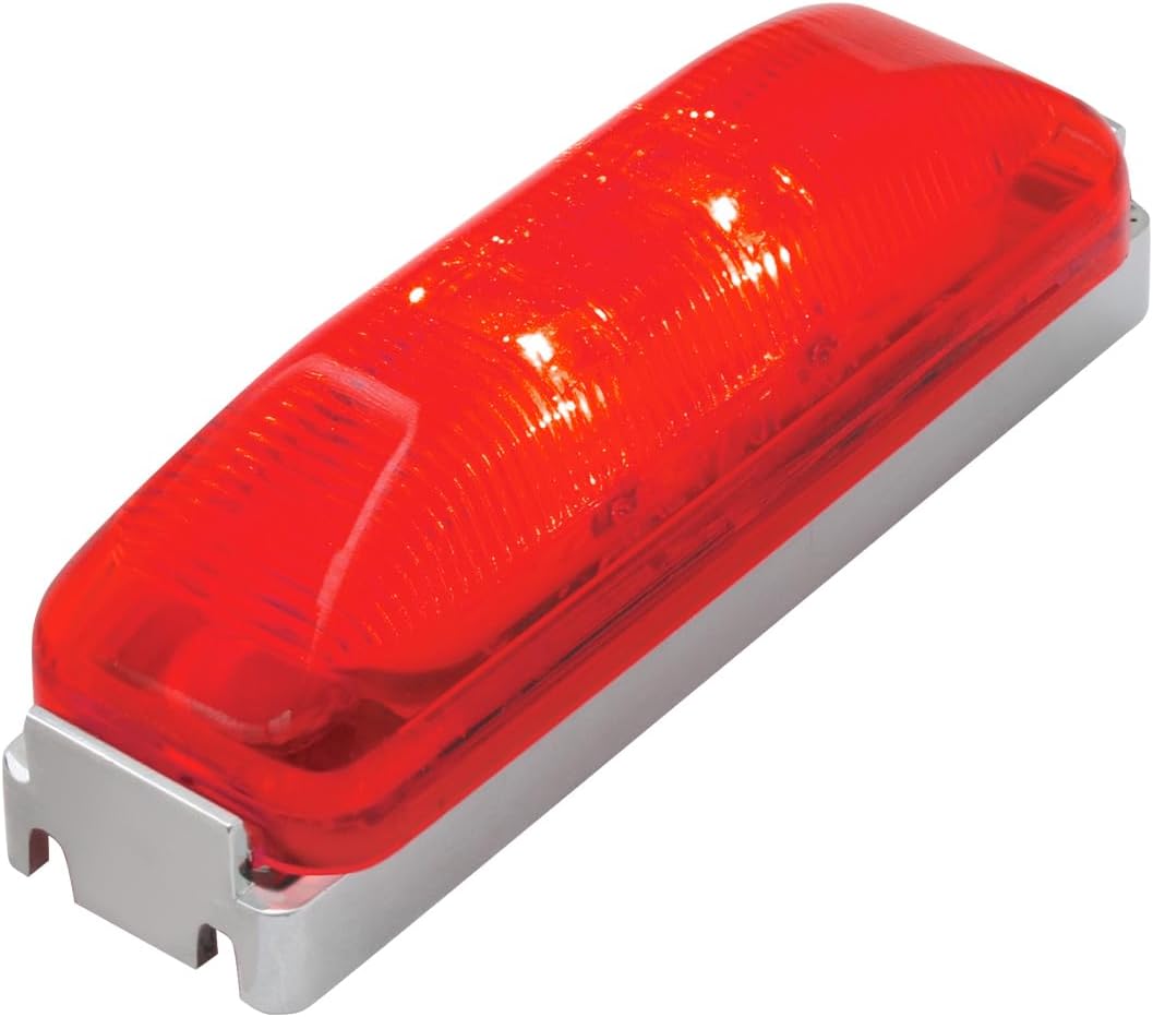GG Grand General 76390 Amber/Amber Marker Light (Medium Rectangular 2-LED with Clear Bracket)