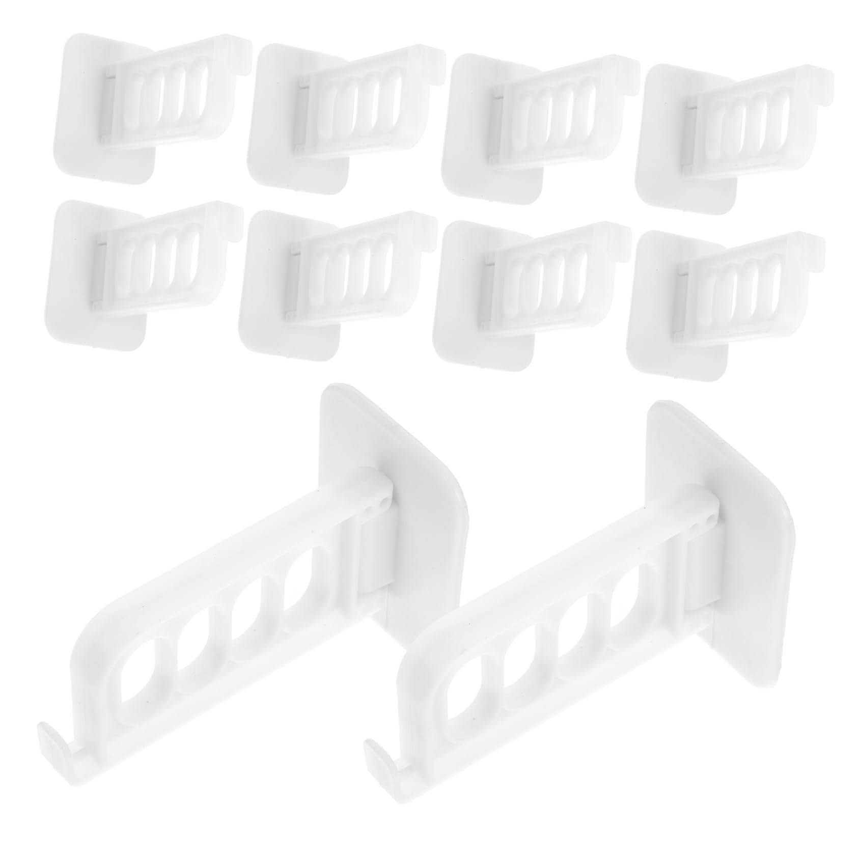 10Pcs Wall Mount Clothes Hanger Rack Space Saving Folding Holder for Bedroom Laundry Room No Drill Installation Rotatable