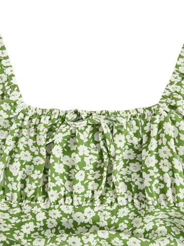 Girl's Boho Summer Dress Floral Short Sleeve Square Neck Cute A Line Mini Short Spring Dresses4