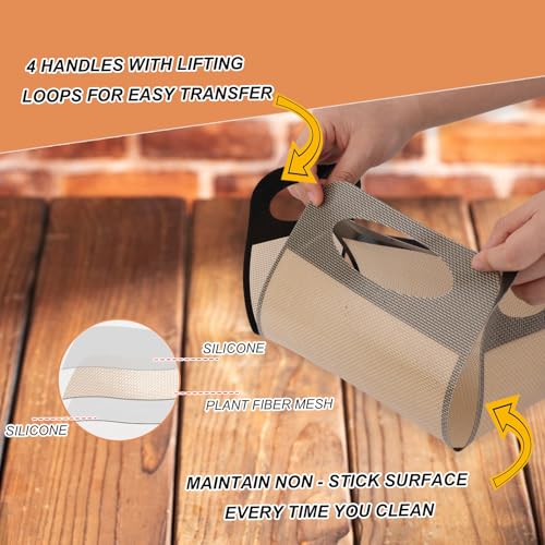 BOXOB 2pcs Bread Loaf Pan Liners, Non-Stick Heat Resistant Silicone Bread Sling with 4 Handles Reusable Dutch Oven Sourdough Baking Mat Dough Transfer Tool Perfect for 9x5 or 1.5lb Loaf Pans - Image 5