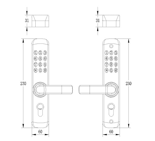 Mutex Mechanical Keyless Lock Mx230G-D With Keypad & Mechanic Key Entry Both Inside & Outside, Water & Heat/Fire Proof, 100% Mechanical, Very Reliable #TOP1