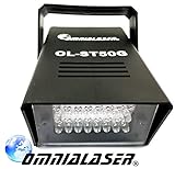 Manuale in italiano Effetto costruito con la più recente tecnologia LED La lampada stroboscopica emette dei flash di luce verde con frequenza regolabile tramite potenziometro presente sul pannello posteriore