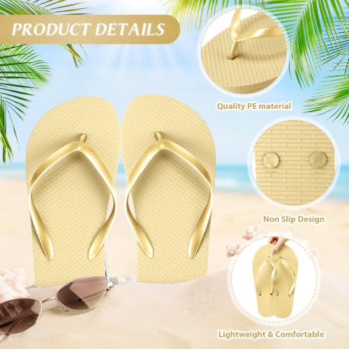 Image of Unittype Flip Flops Bulk for Wedding Guest Slippers Wedding Flip Flops with Cards Bags for Pool Beach Party