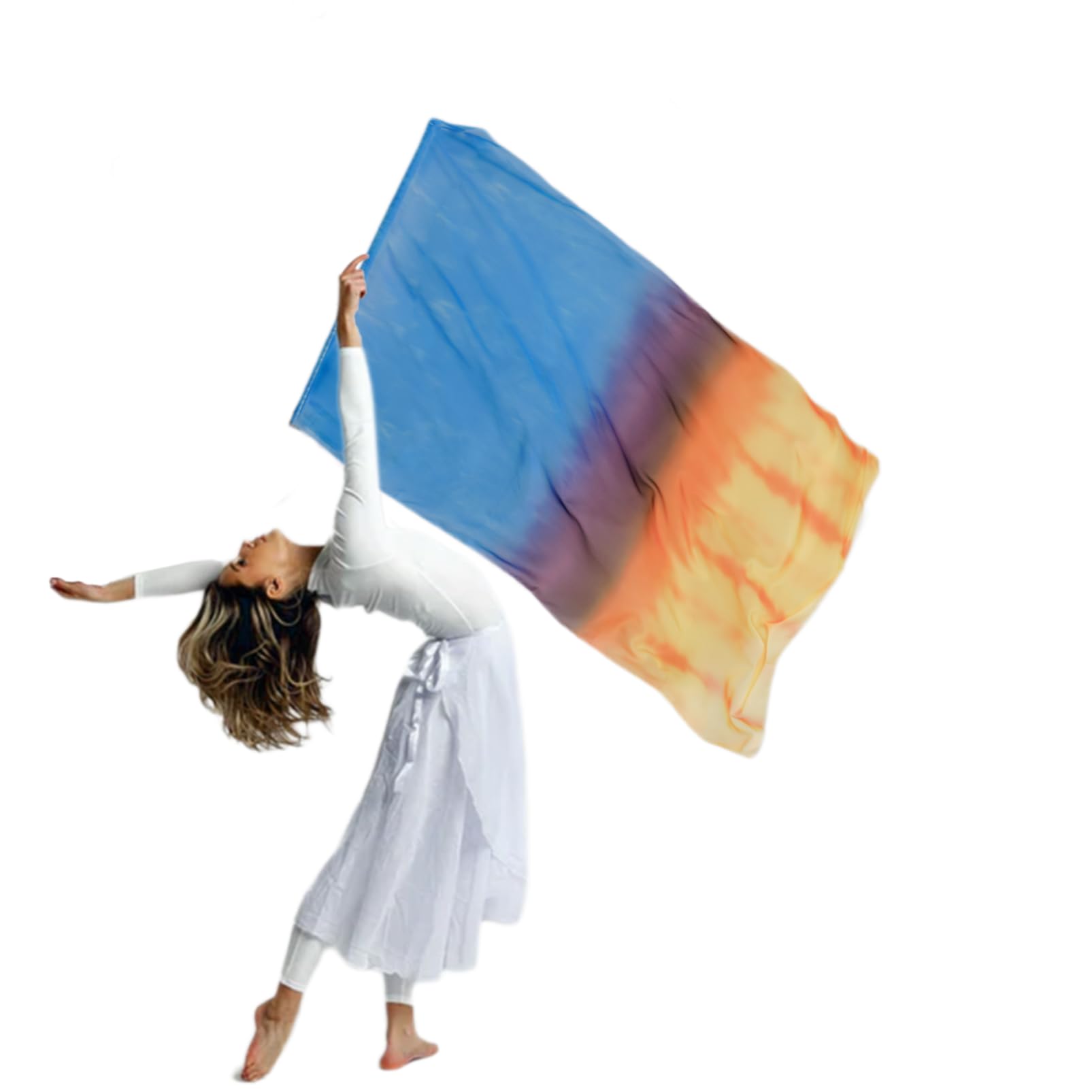 2 Stück Anbetungsflaggen Aus Chiffon – 188 X 139,7 Cm, Orange-gelb-schwarz, Mit Teleskopierbaren Stäben, Für Lobtanz & Gottesdienst