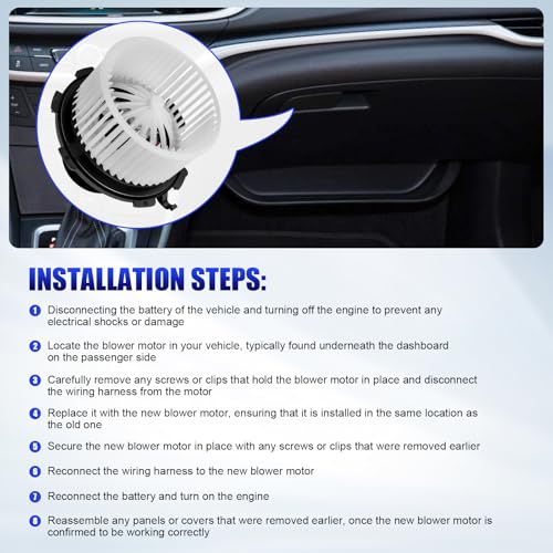 Front AC Blower Motor with Fan Fits for Dodge Mercedes Benz Freightliner Sprinter 2500 3500 HVAC Heater Blower Motor Replaces# 700319 0008356107 by LCWRGS - Image 7