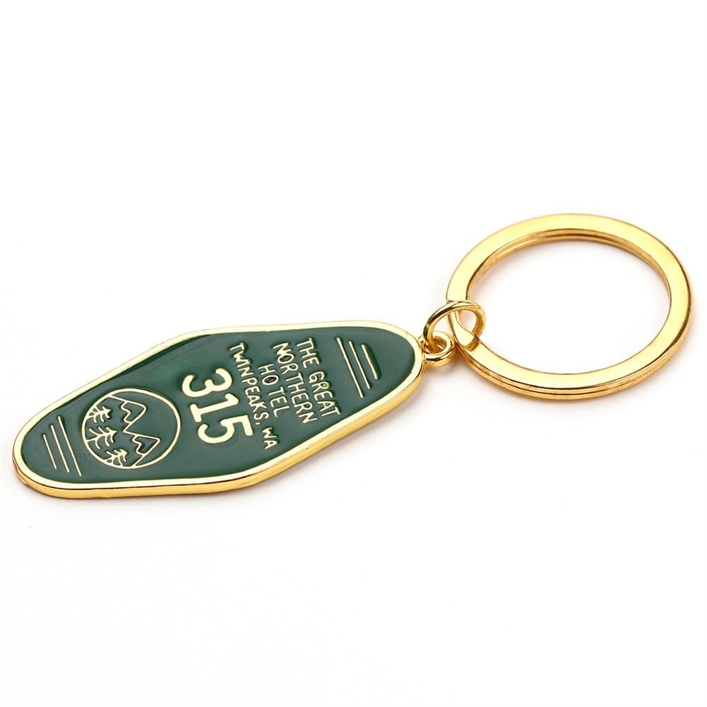 HADWAO Tv Show Key Chain Green Hotel Motel Keychain Key Ring DIY Valentines Day Luggage Tag Funny Gag Gifts for her him