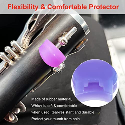 5 Pcs Soft Silicone Clarinet Oboe Thumb Rest Cushion Protector Thumb Protector Fit for Most Clarinet, 5 Colors - Thumbnail 5