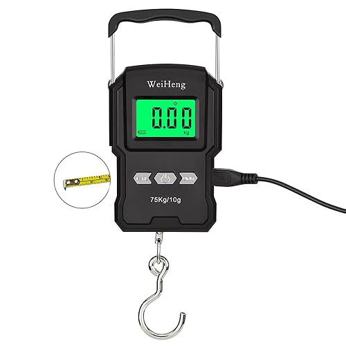 Miniatura 8 de YYGJ Báscula recargable de gancho electrónico portátil bolsa colgante digital balanza de peso para equipaje balanza de pesca con cinta métrica 165