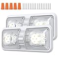 Leisure LED RV LED Ceiling Double Dome Light Fixture with ON/Off Switch Interior Lighting for Car/RV/Trailer/Camper/Boat DC 11-18V Natural White (2PCS/ Double Dome)