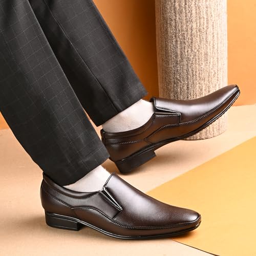 Image of Centrino Men's Formal Shoe | Cushioned Insole Comfortable Shoes | Trendy & Classic Design | Durable TPR Sole Footwear (8111)
