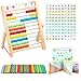 Yuille Abaco in Legno,Abaco di Montessori,Giochi Abaco,Giocattoli matematici in Legno,per Contare e Calcolare con Segnapunti Numerici per Bambini 3 4 5 6 Anni con Colore e Numero