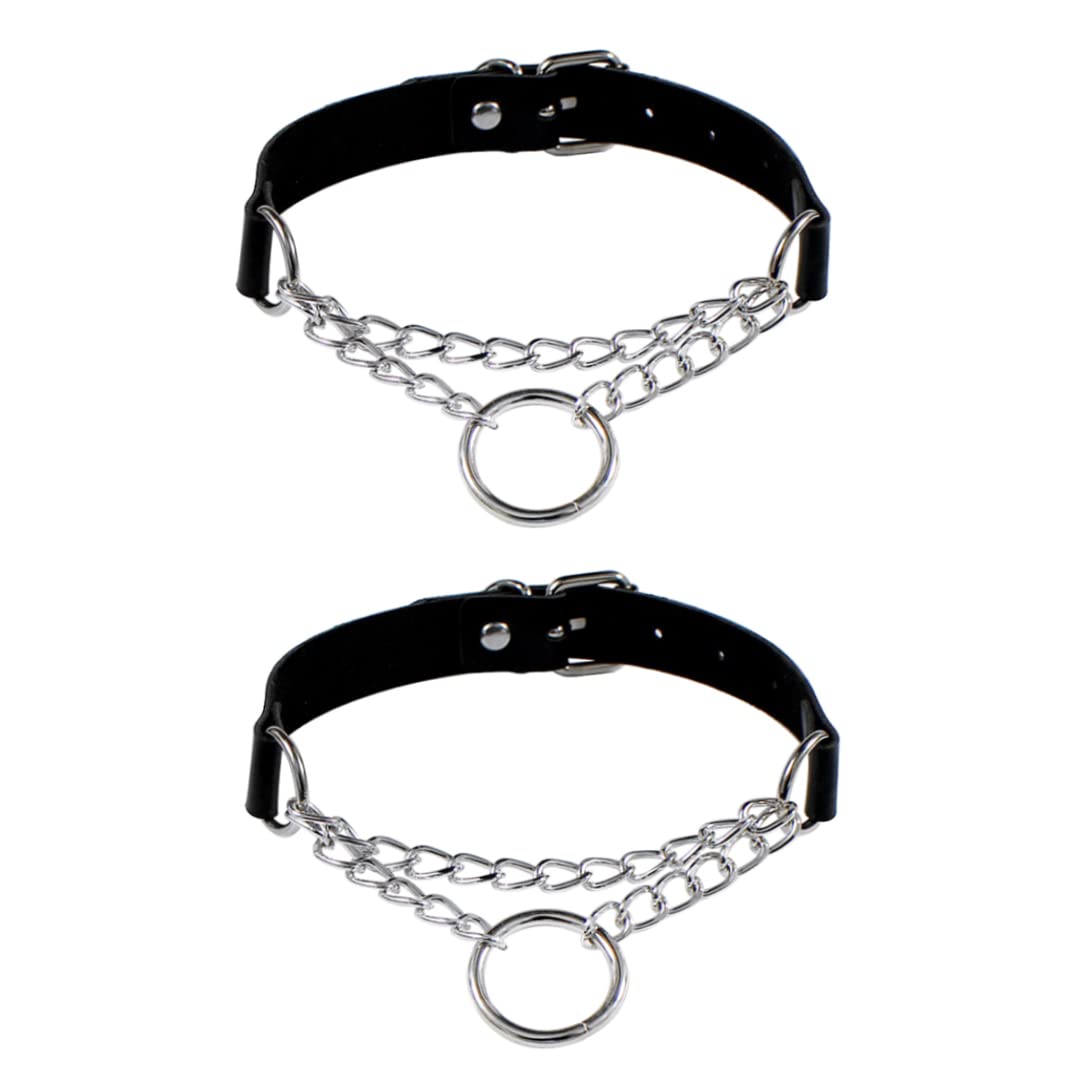 Collier Ras du Cou Punk en PU, Collier Gothique avec Joint torique, chaîne en Cerceau pour Femmes, Collier Noir, robinets ménagers
