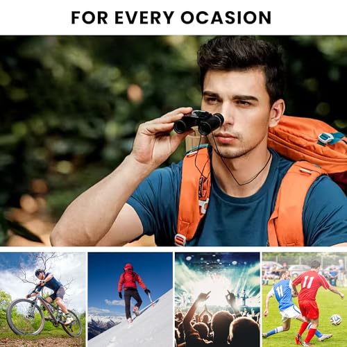 Binocolo Compatto 40X22. Mini Telescopio BAK4 Con Larghezza Regolabile. Prismatico Tascabile E Pieghevole. Resistente All'acqua. Mini Cannocchiale Ideale Per Caccia Viaggi, Concerti E Sport. - 7