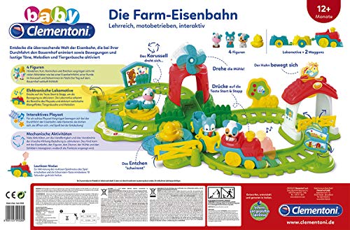 Clementoni 59200 De boerderijspoorwegen, kleurrijk boerderijplezier, locomotieven op motoren, schattige dierfiguren, geluidseffecten en melodieën, speelgoed voor peuters vanaf 12 maanden - Image 4