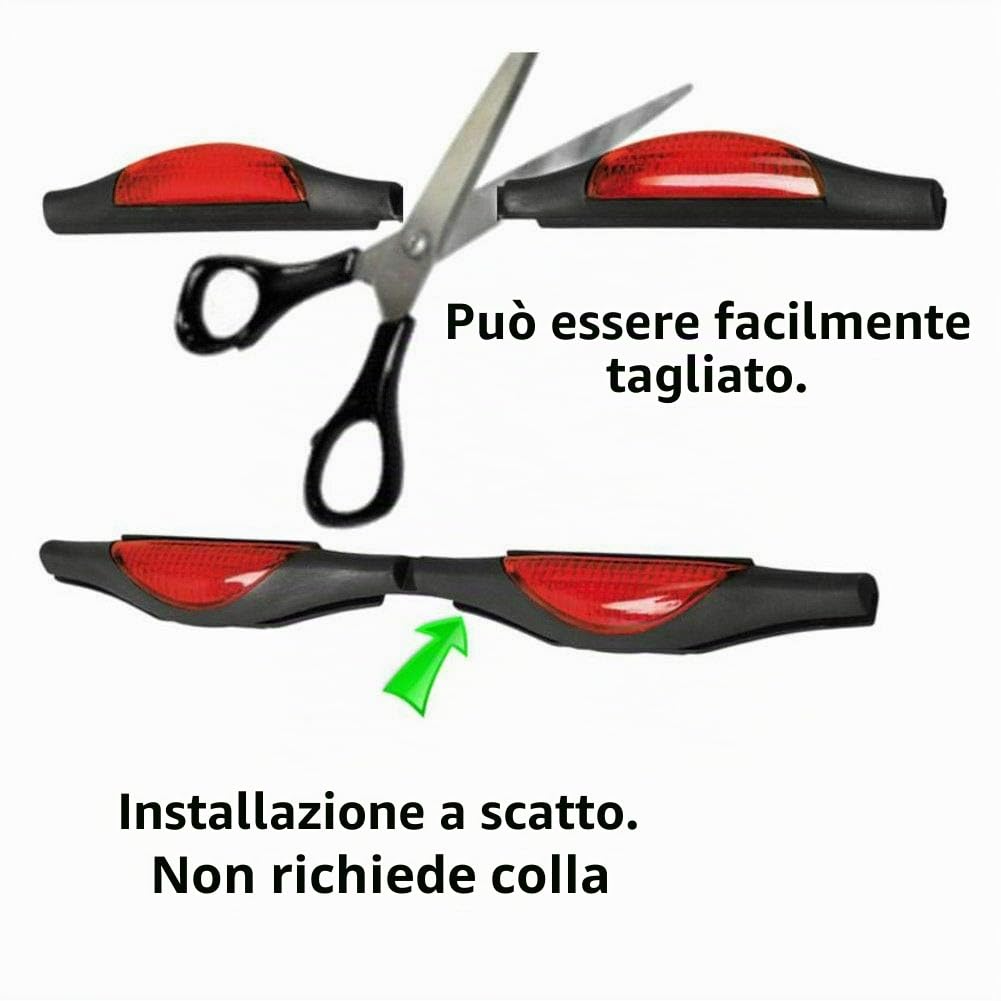 Riloer 4pcs Anti-collisione Striscia di protezione della porta dell'auto, i riflettori del bordo della porta dell'automobile in PVC Protezioni per prevenire i graffi proteggono i bordi, rosso/blu