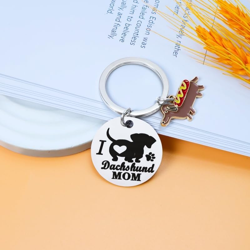 Dachshund Keychain Dachshund Gifts Weiner Dogs Gifts for Women Men Cartoon Weiner Dog Keychain Funny Gift for Dog Mom Dad Mothers Halloween Christmas Day Father Day Gift - Image 3