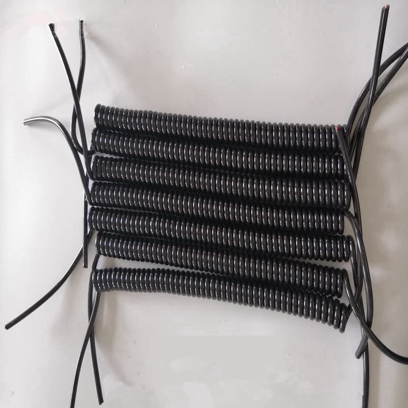 Cable telescópico en espiral de poliuretano de 2, 3 y 4 hilos, 18, 17, 15 y 13 AWG, cable de alimentación, estirable 1, 2, 3, 4 y 5 metros.(2 Core 22 AWG,Stretch3meter)