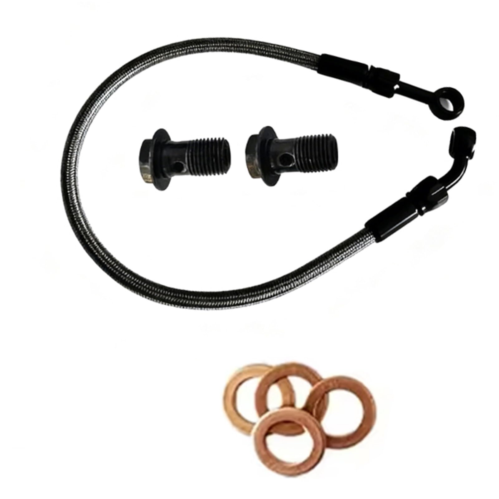 Hydraulic Brake Hose 0°-90° Motorcycle Accessories Braided Brake Line Hydraulic Clutch Tube Master Cylinder Oil Hose AN3 M10 Motocross Dirt Pit Bike(300mm)