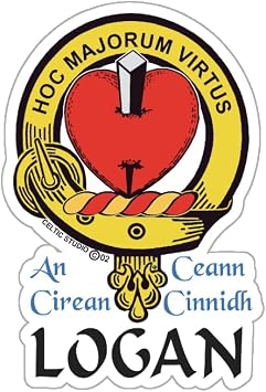 Logan Clan Crest Decal, 5.5x3.7 inches, Unique Scottish Heritage Design, Premium Vinyl, Weather Resistant