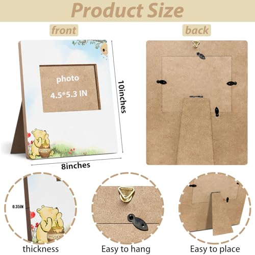 Hatzelou Winnie Baby Shower Sign Picture Frame, Classic Pooh Sonogram Picture Frame, Baby Shower Sign in Guest Book Frame, Winnie Party Supplies, Gender Reveal by Hatzelou - Used condition - Image 2