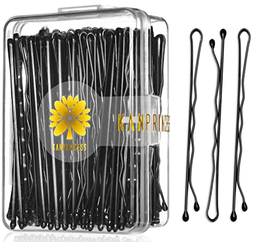 Kanprincess 100Pcs 2.4Inch Bobby Pins Black,Pain-Free Bobby Pins For All Hair Types,Hair Pins For Women Girls,Hairpins For Buns With Box(Black) #TOP7