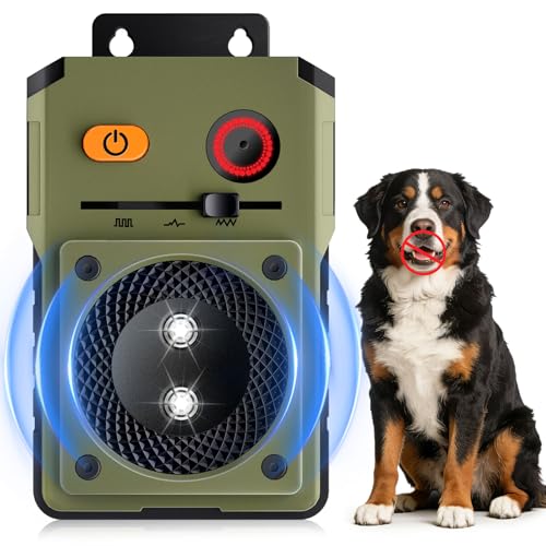 DJNFGQ Anti Barking Device for Dogs, Rechargeable Ultrasonic Dog Control Devices, Auto Bark Deterrent Devices with 3 Modes,33FT Silencer Sonic Barking Deterrent Indoor/Outdoor Safe for Dog & People