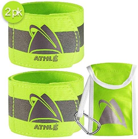 Athle Sport Reflective Running Band - High Visibility Arm Reflector Bands for Running, Cycling - Reflector for Runners for Wrist, Arm, and Ankle - Adjustable Running Reflective Gear Arm