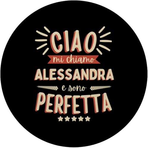 Miniatura 3 de Alessandra Idea Regalo Personalizzata Amica Nome Divertente PopSockets Standard PopGrip