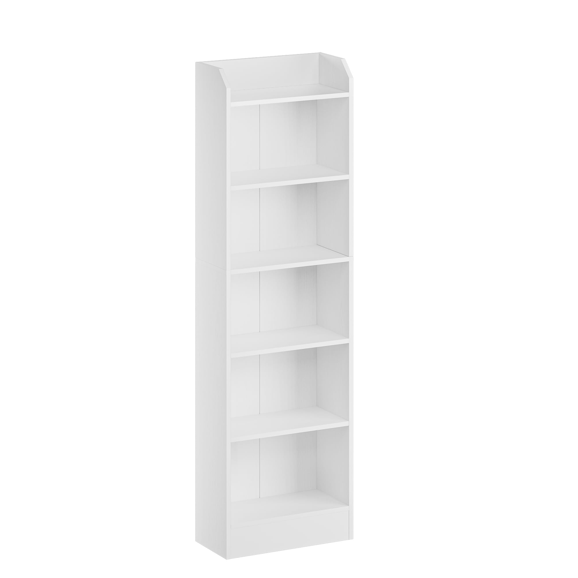 Hzuaneri Bücherregal, 6-stöckiges Standregale, Aufbewahrungsregal, Regal für Sammlerstücke, Verstellbare Paneele, für Wohnzimmer, Büro, 24 x 48 x 169,5 cm, Weiß 02903XBC