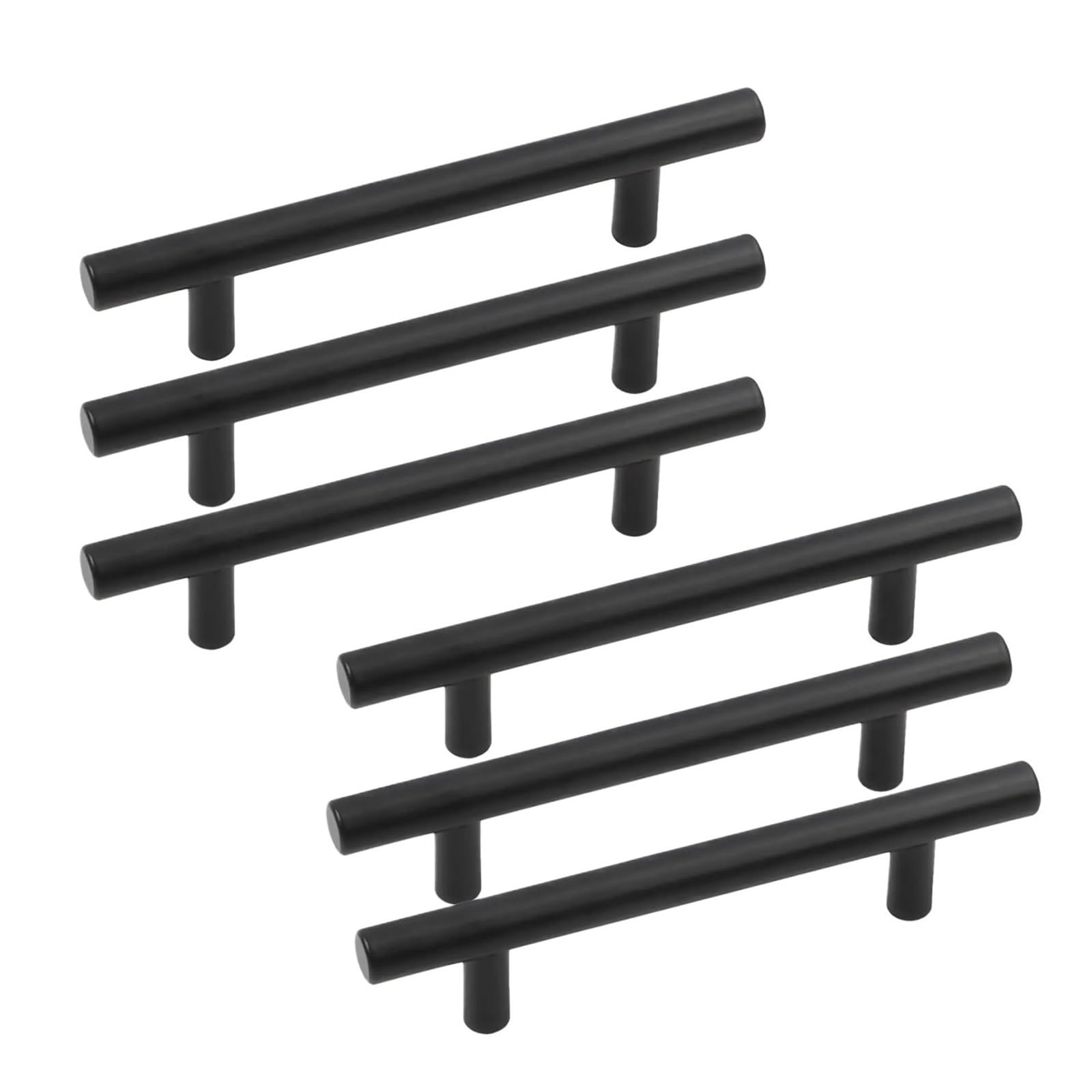 Rugaikerba One Color T-Bar Cabinet Handles, Brushed Stainless Steel, 96Mm 160Mm