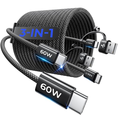 USBC to USBC Cable C Fast Charging USB A to USB C Cable 6.6ft 2Pack, for iPad Pro Charger Cable 60W Braided for iPhone 15 Carplay Cable Samsung Android Charger Fast Charging Cord for MacBook
