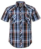 COEVALS CLUB Camisas de manga corta para hombre, estilo casual, con botones, ajuste regular, vaquero, perlas, a presión, dos bolsillos, para el trabajo, camisas con botones, #5 negro, azul, naranja, L
