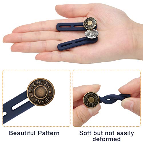 6 Pcs Pants Extender Button, Luxiv Waistband Extender Buttons For Men And Women, Jeans Waist Extender Metal Buttons No Sew Button For Extender Jeans Pants Collar (2In) #TOP2