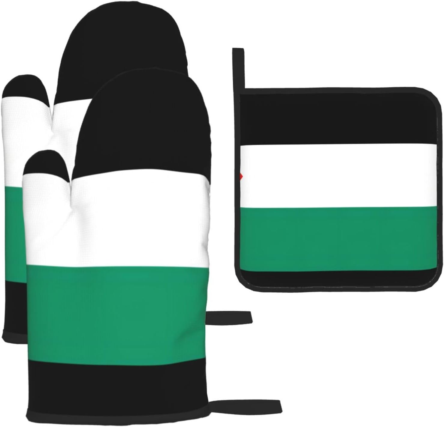 Palestine Flag Print Heat Resistant Microwave Gloves, Used for Baking, Cooking, and Fashion Kitchen Essentials