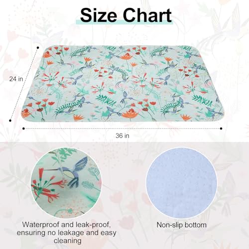 Image of BEAUTYZOO Reusable Puppy Pads,Washable Pee Pads for Dogs,Non Slip Wee Wee Pad for Potty Training,Thick Heavy Absorbent Underpads for Playpen,Bed,Sofa,Crate,Whelping,Travel & Outdoor Spring, 24 inch x 36 inch