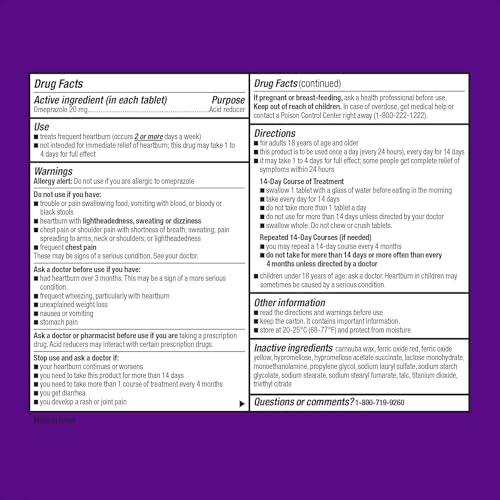Equate Omeprazole 20 mg Acid Reducer, Delayed Release Tablets, 42 Count - Effective Heartburn Relief for Up to 24 Hours + Create Sticker - Thumbnail 7