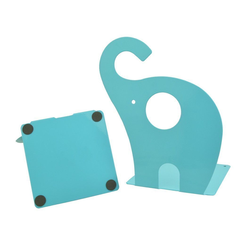 1 paio di fermalibri in metallo a forma di elefante, creativo, a forma di