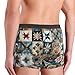 GKOKG Old-Fashioned Patchwork Quilt Men'S Breathable Boxer Shorts With Elastic Waistbandmedium Black