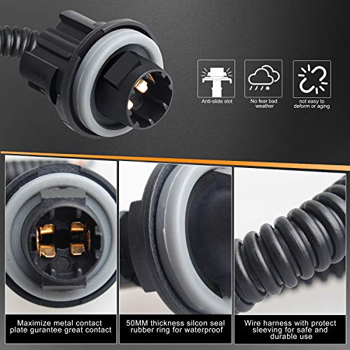 Hercoo License Plate Lights Cover Lens Socket Rear Lamp Wire Harness Compatible With Silverado Sierra Avalanche Suburban Escalade Yukon Gmc Cadillac, Pack Of 2 #TOP1