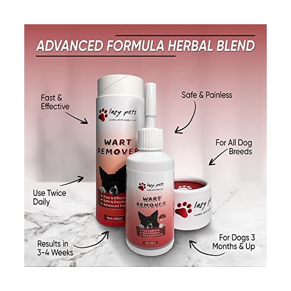 Lazy Pets Dog Wart Remover - Herbal Treatment for Canine Warts and Skin Tags