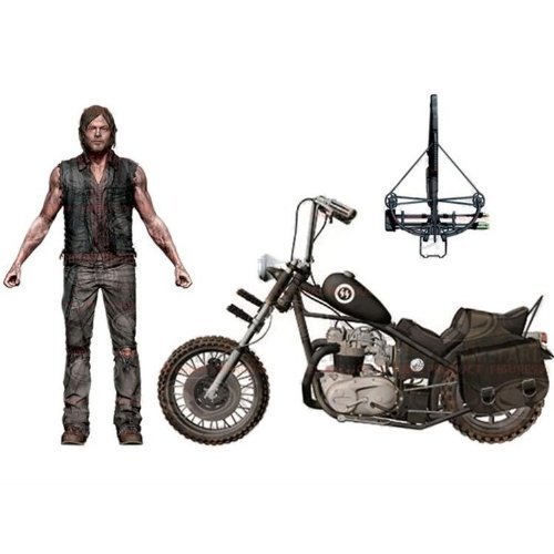 The Walking Dead TV Series / Daryl Dixon Action Figure 5 inches with chopper bike deluxe box set by...
