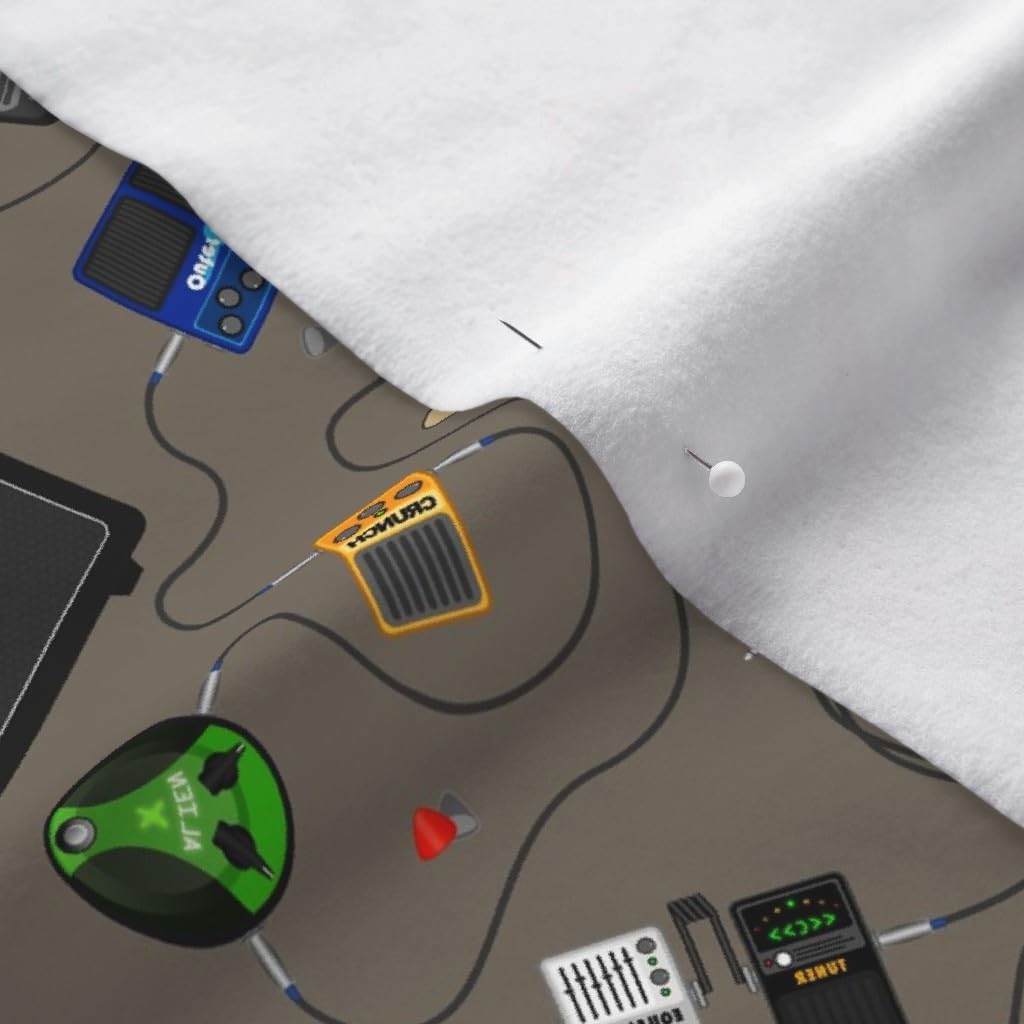 Spoonflower Fabric - Band Guitar Rock Music Printed on Polartec(R) Fleece Fabric by The Yard - Sewing Blankets Loungewear and No-Sew Projects