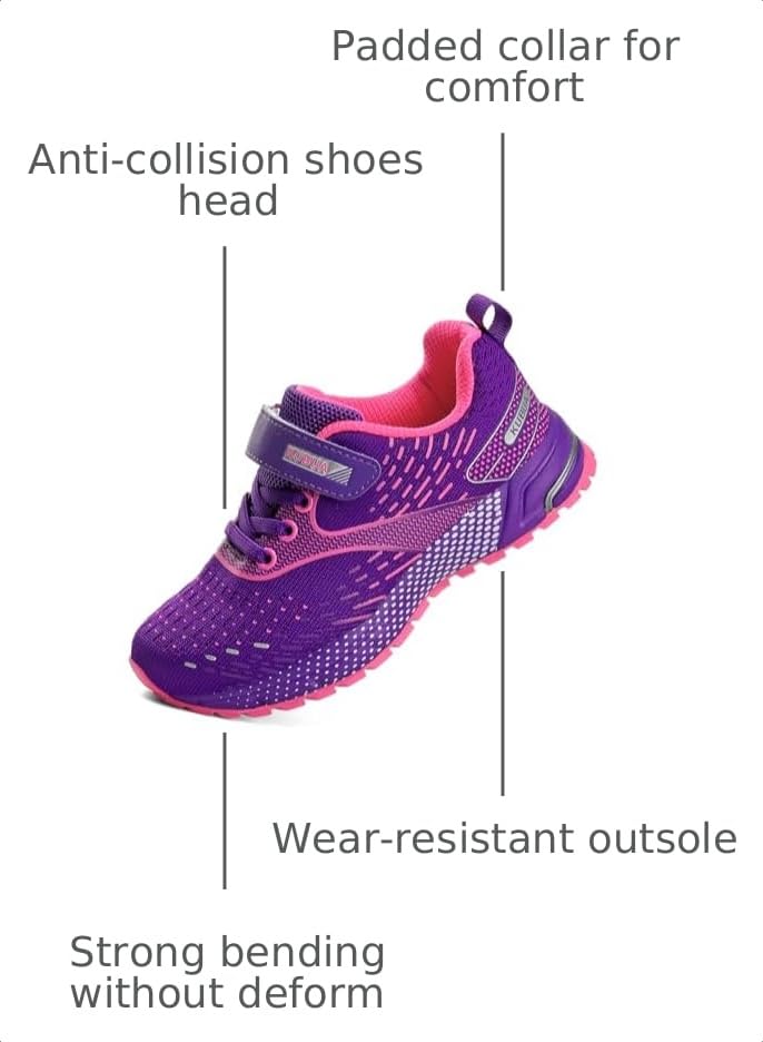 Image of KUBUA Kids Sneakers Lightweight Boys Girls Tennis Shoes | Breathable, Comfortable, Non Slip, Easy to Put On, Running, Walking, Gym, School, Daily Play, Toddler