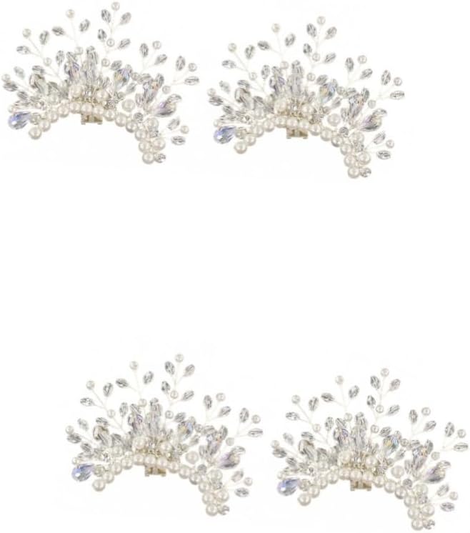 VALICLUD 4pcs Detachable Bridal Shoe Clips Crystal Embellishments for Wedding Party Elegant Shoe Decorations for High Heels Flats and Bridal Footwear