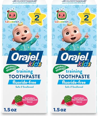 Image of Orajel Kids Training Toothpaste, Fluoride-Free, CoComelon | Pediatrician Recommended | 1.5oz Tube | Pack of 2