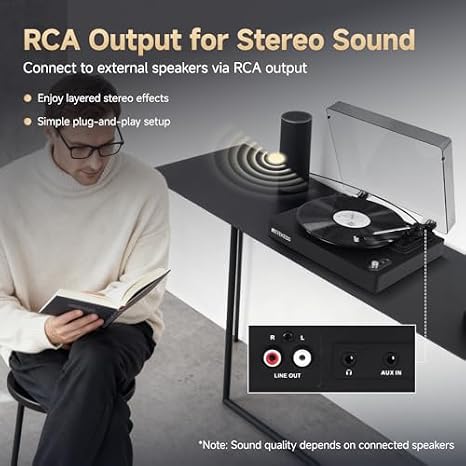 Retekess TR604 Portable Radio Bundle with TR643 Vinyl Record Player, FM AM Radio, Wireless Playback, 3-Speed, Auto-Stop, Record Players for Music Lovers