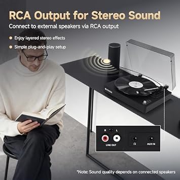 Retekess TR604 Portable Radio Bundle with TR643 Vinyl Record Player, FM AM Radio, Wireless Playback, 3-Speed, Auto-Stop, Record Players for Music Lovers