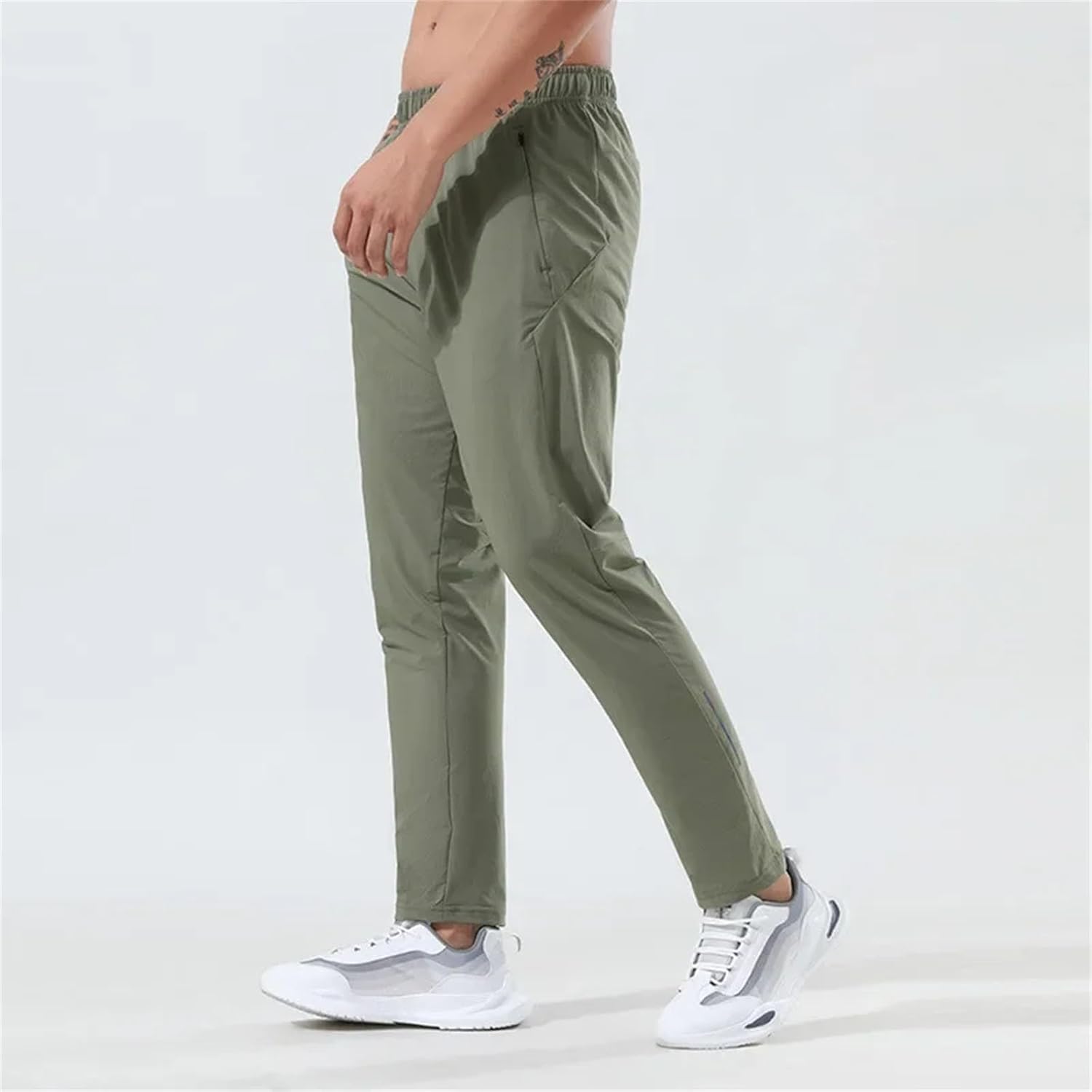 Men's Loose ICY Thin Style Jogging Yoga Casual Sports Pants High Stretch Quick Dry Pants